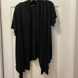 Black short sleeve flowy cardigan